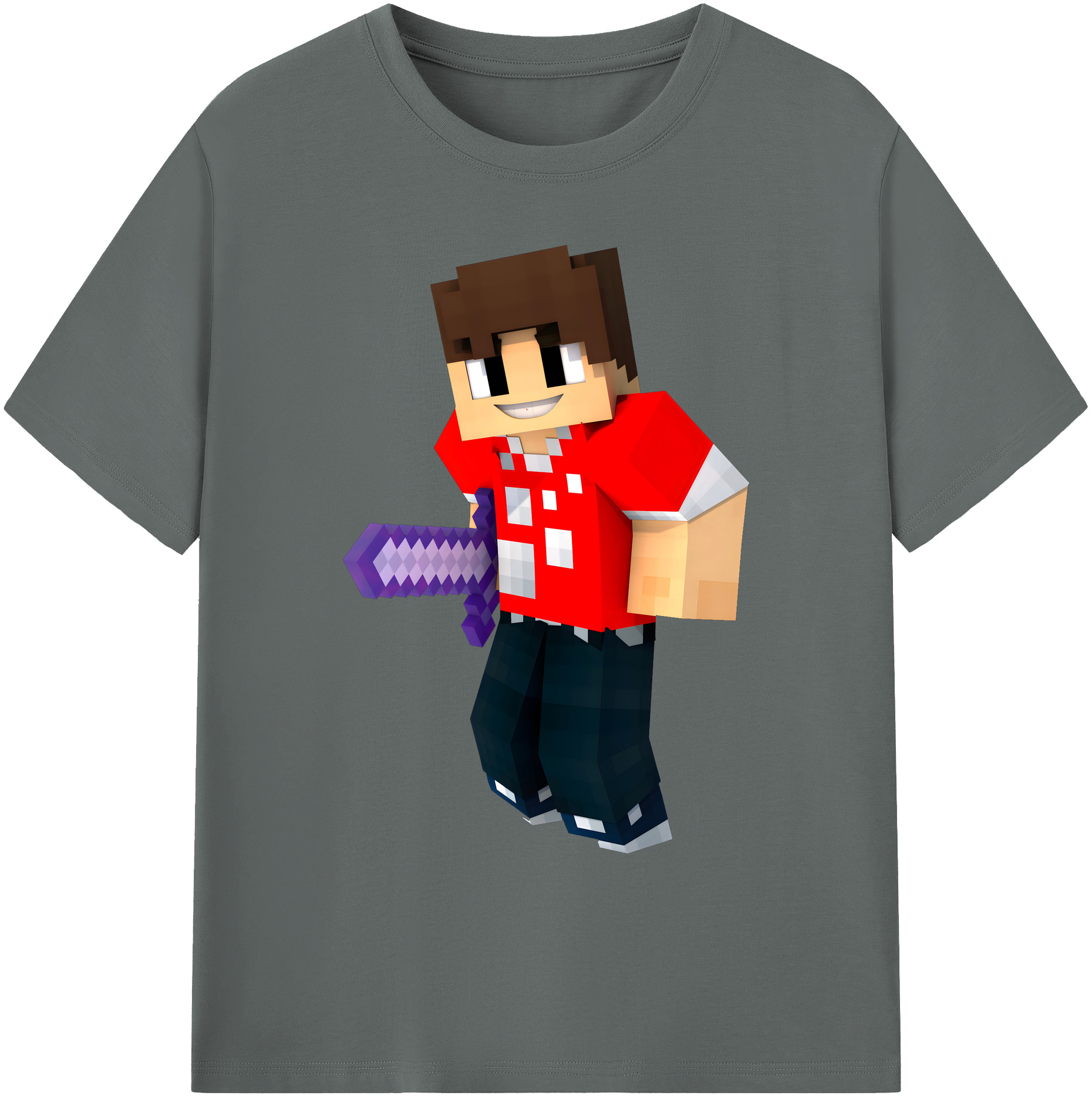 （画像用） マインクラフト ブロックの世界 Minecraft MC Block world 綿100％ メンズ半袖Tシャツ｜肌触りやわらか＆通気性